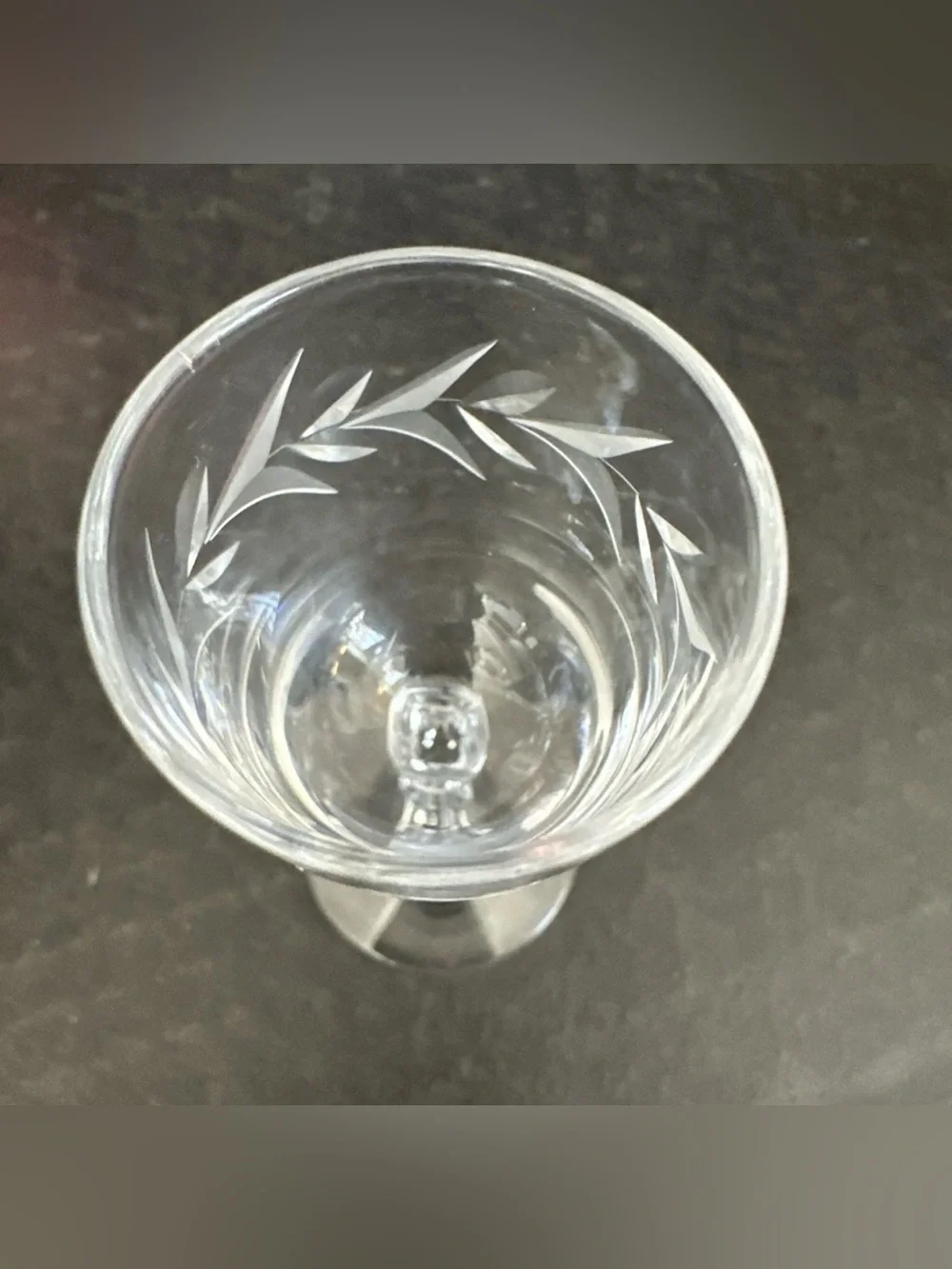 Fostoria Holly Cordial Glass Manganese UV Glow Set of 2 MCM Apéritif 3.75